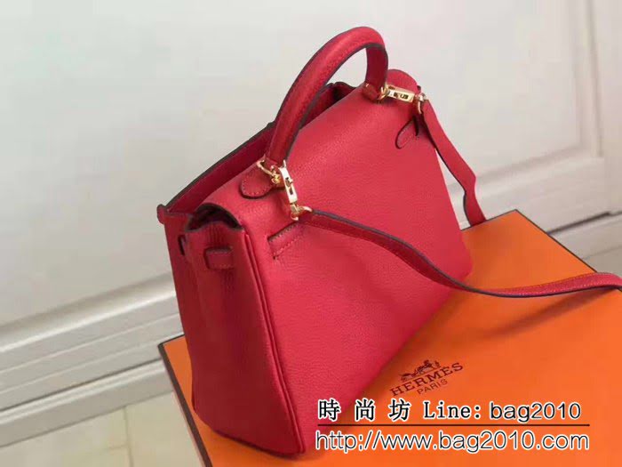 愛馬仕Hermes 荔枝紋頭層牛皮凱莉包 可手提肩背 0AM1659